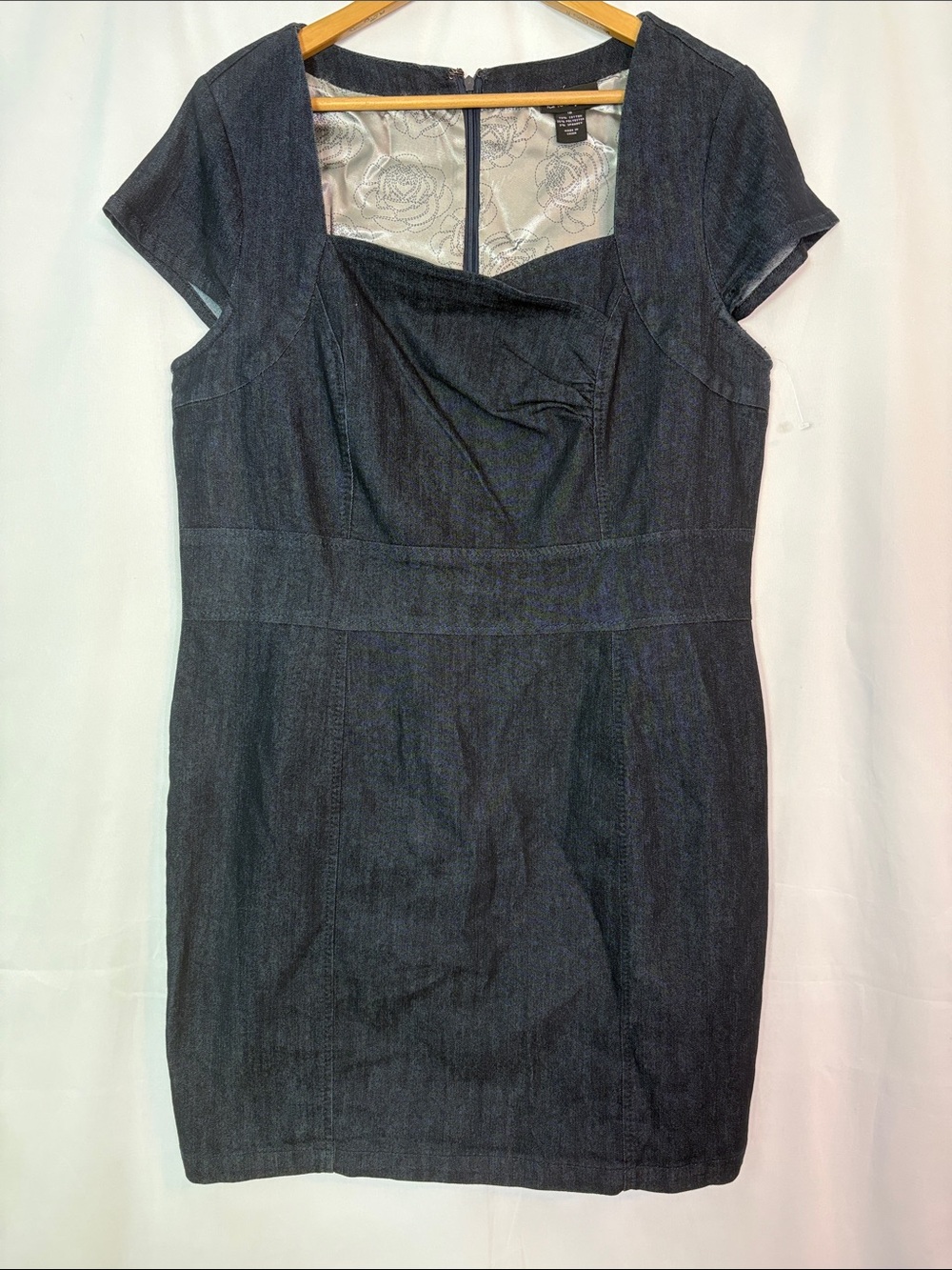 Lane Bryant Classic Denim Sheath Dress - Dark Blue Size 16